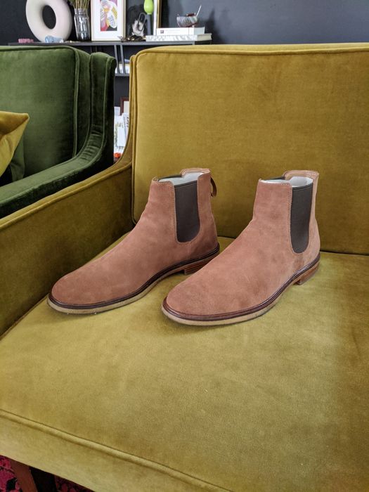 Clarkdale gobi store tobacco suede