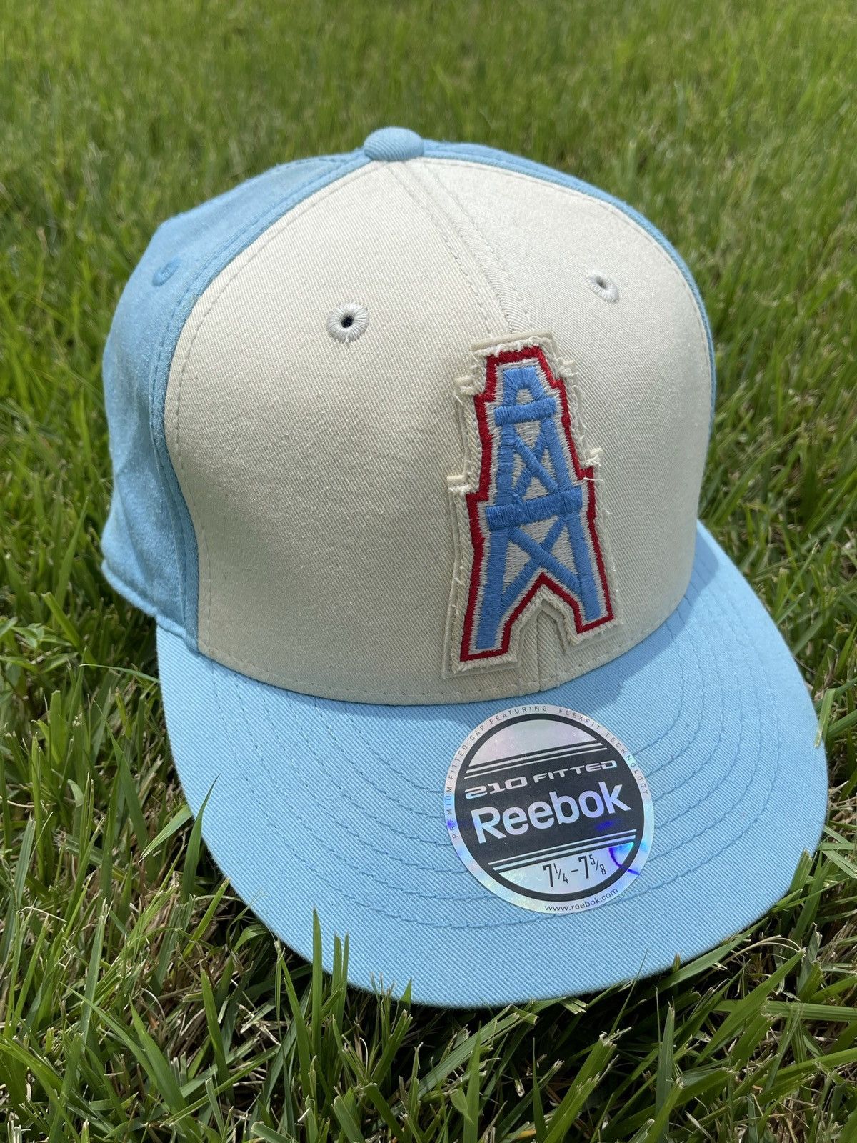 Vintage 90’s Vintage Houston Oilers Retro Reebok Logo Fitted Hat | Grailed