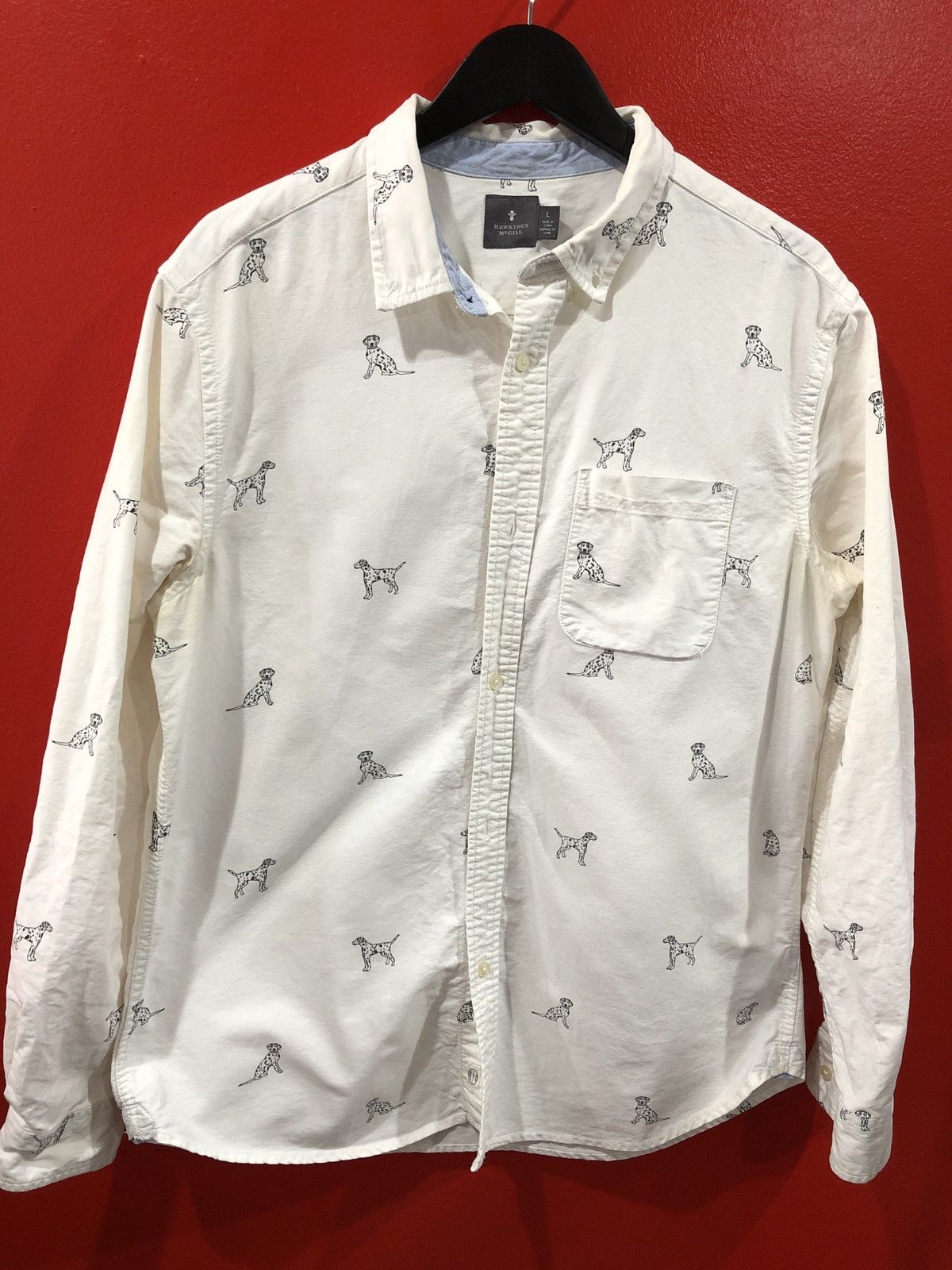 Vintage Hawkins McGill White Dalmatian Button Up L | Grailed