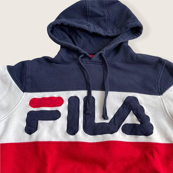 Fila red white discount and blue hoodie