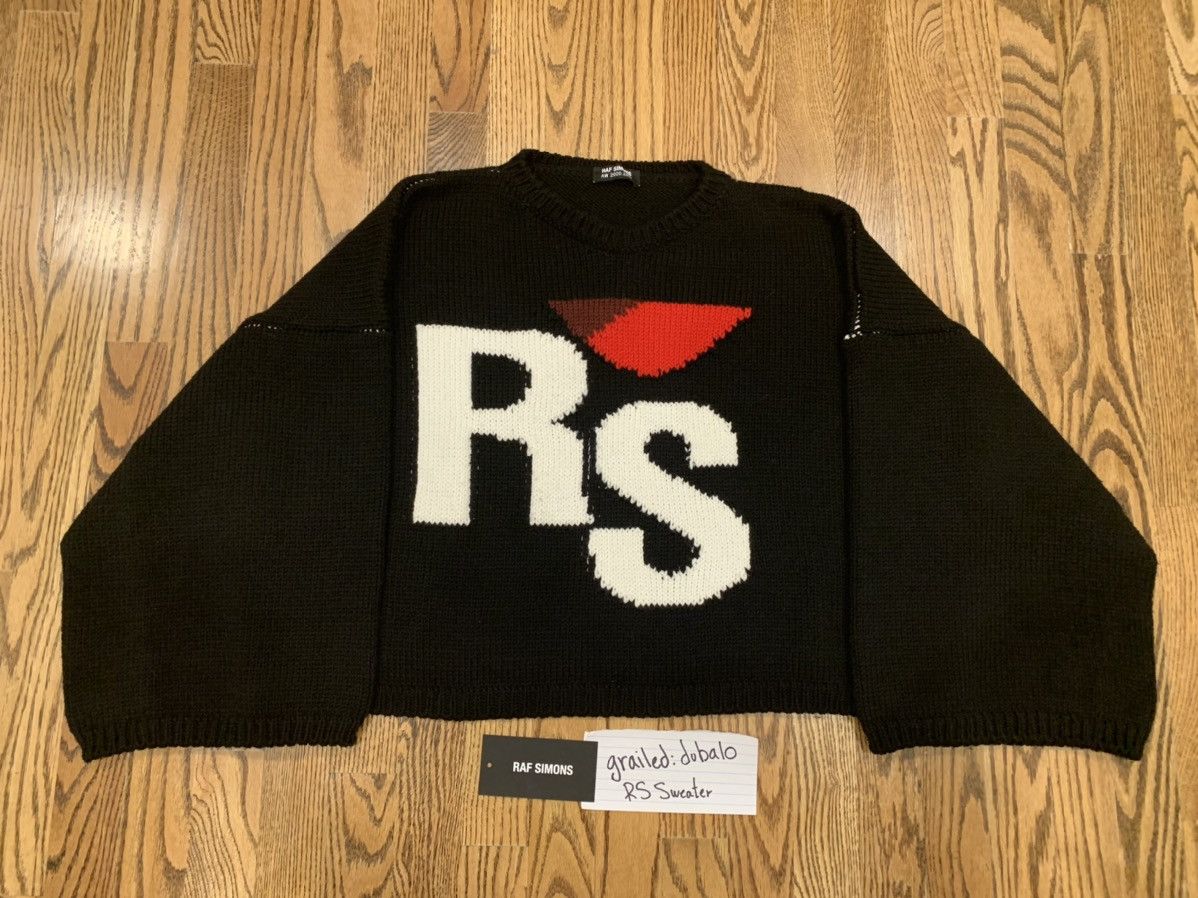 Raf Simons Raf Simons Oversized RS Knit Sweater Black | Grailed