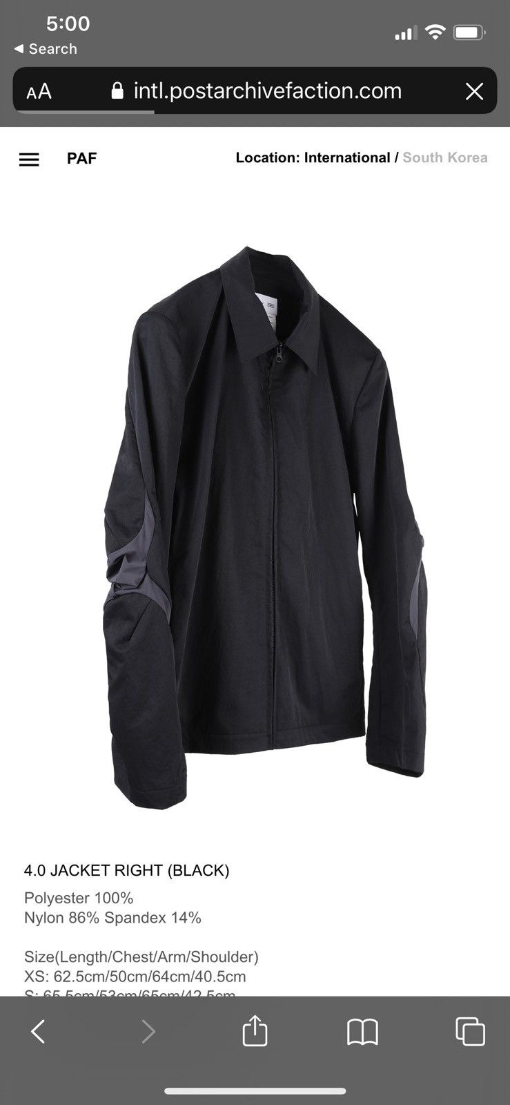 POST ARCHIVE FACTION (PAF) 4.0 jacket right Size US S / EU 44-46 / 1 - 1 Thumbnail
