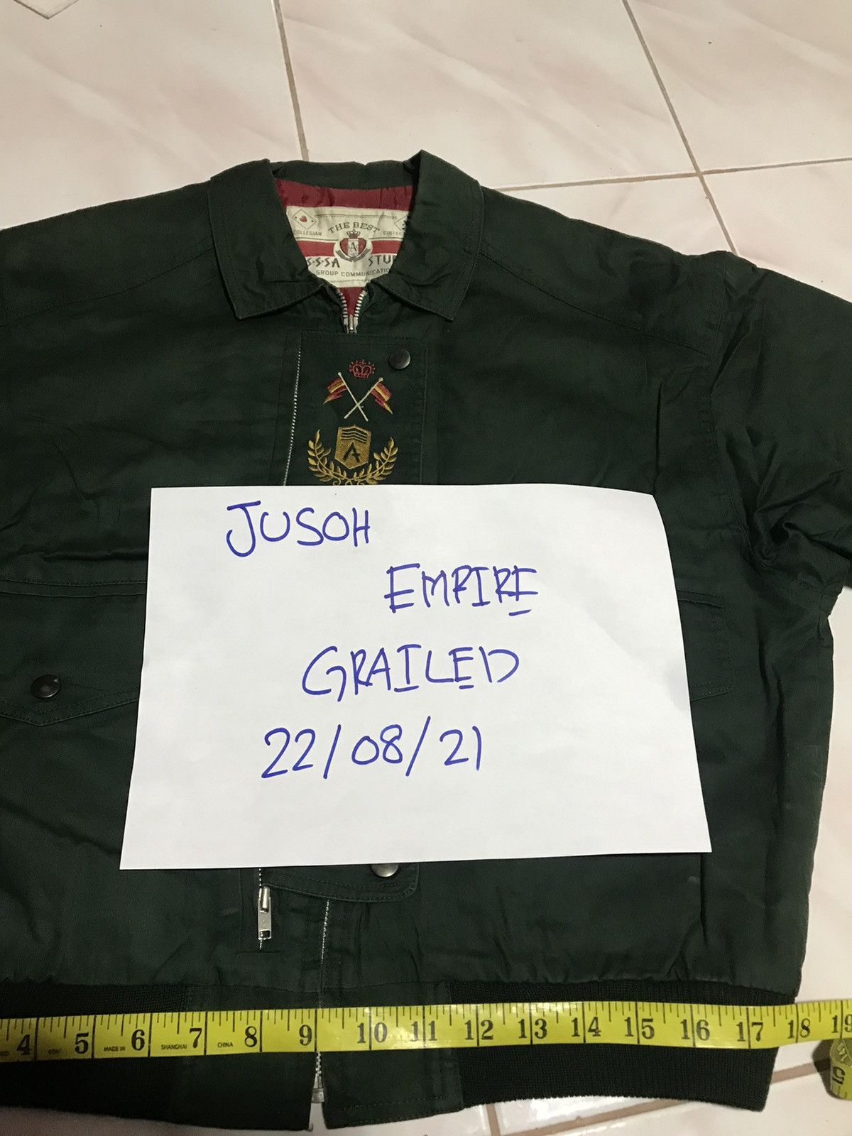 Vintage Vintage ASSA Studio Bomber Jacket Green Embroidered Sport Size US M / EU 48-50 / 2 - 10 Thumbnail