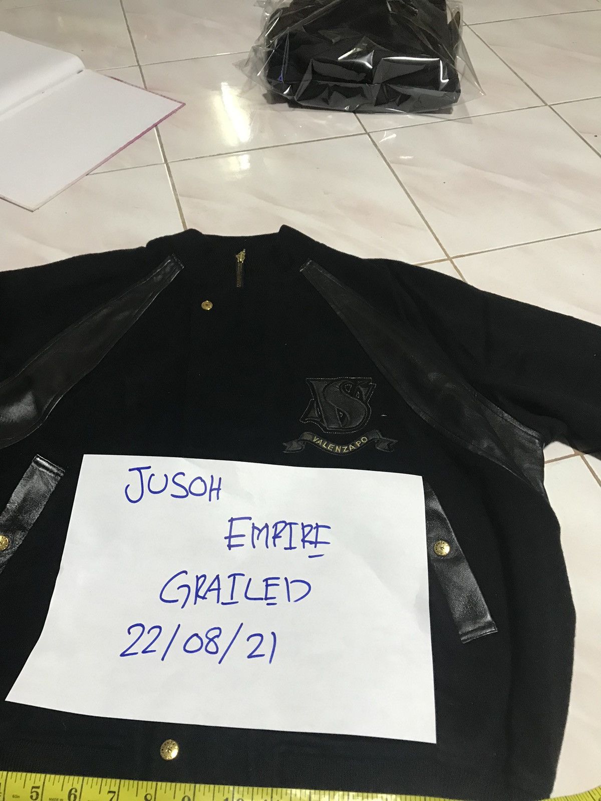 Vintage Valenza PO Sports Varsity Jacket - Black Leather Accents Size US L / EU 52-54 / 3 - 11 Thumbnail