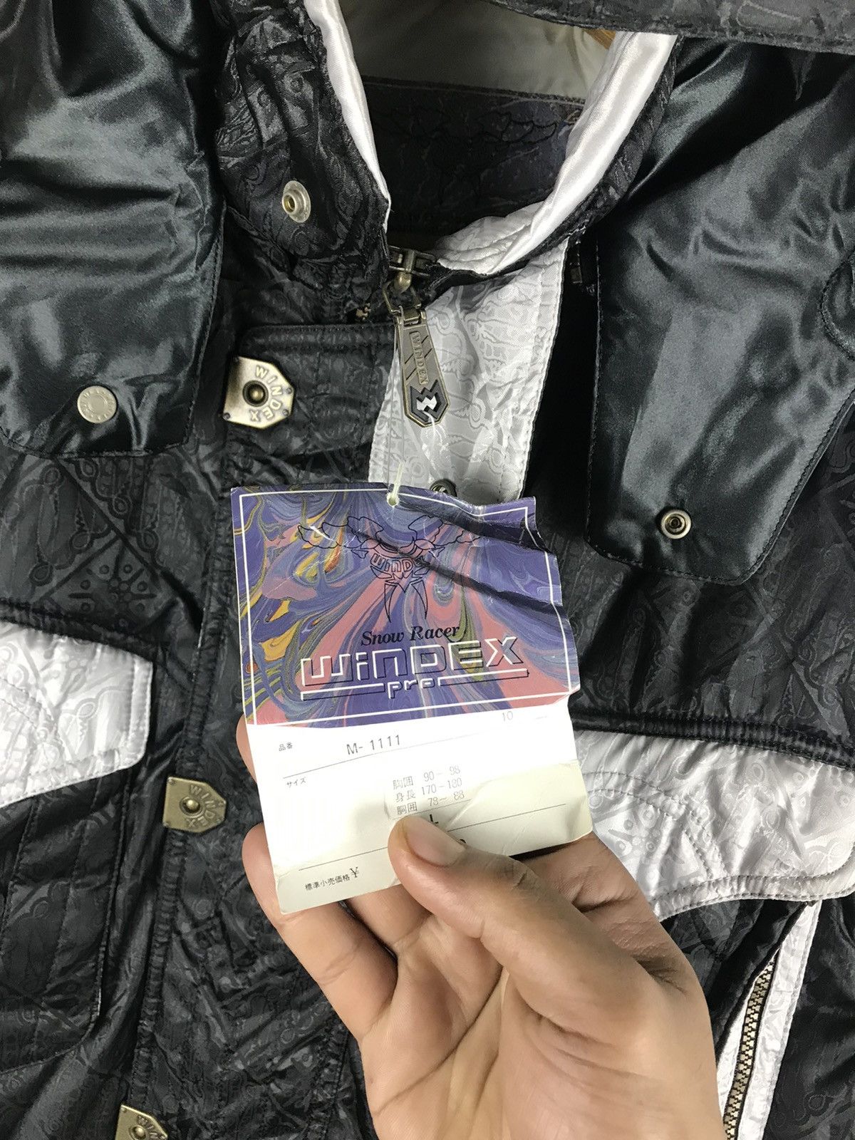 Japanese Brand × Vintage Vintage Windex Pro Snow Racer Ski Jacket 90s Black Silver Size US M / EU 48-50 / 2 - 8 Thumbnail