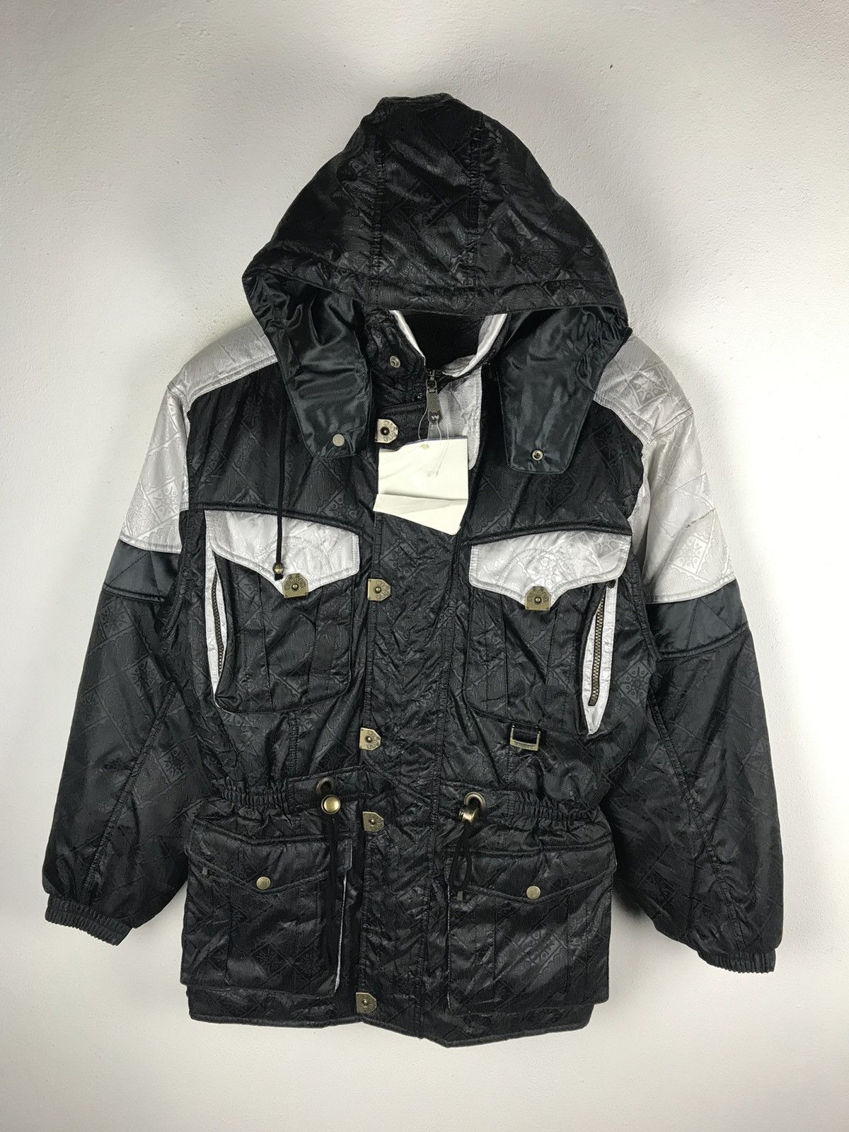 Japanese Brand × Vintage Vintage Windex Pro Snow Racer Ski Jacket 90s Black Silver Size US M / EU 48-50 / 2 - 3 Thumbnail