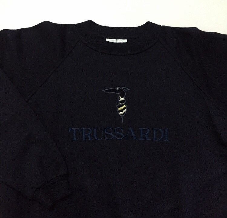VINTAGE 90s TRUSSARDI ITALY DESIGNER BRAND LOGO SWEATSHIRT