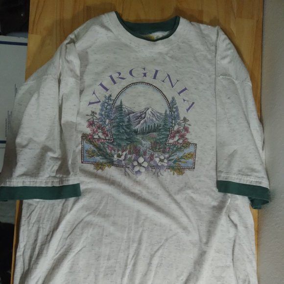 Vintage Vintage Virginia Spell Out Graphic Double Sleeve TShirt Grailed