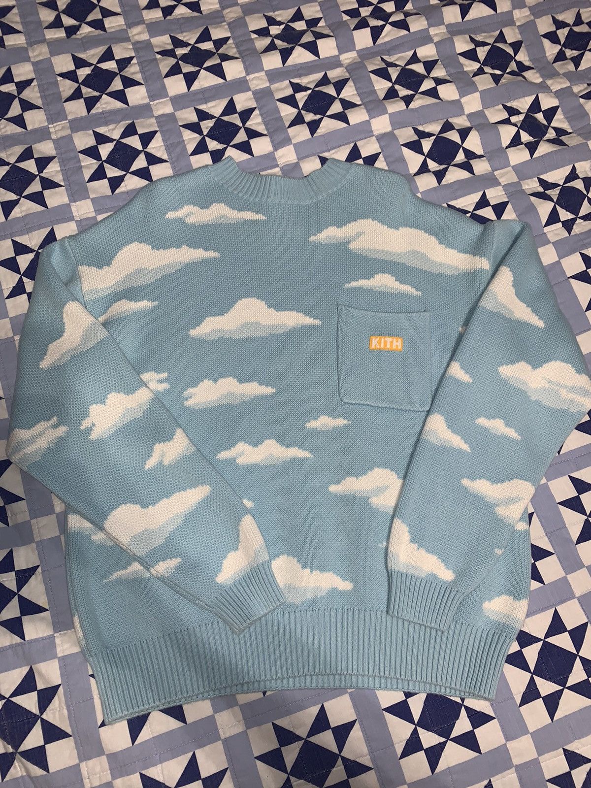 Kith x The Simpsons Cloud Intarsia Sweater, Light Blue