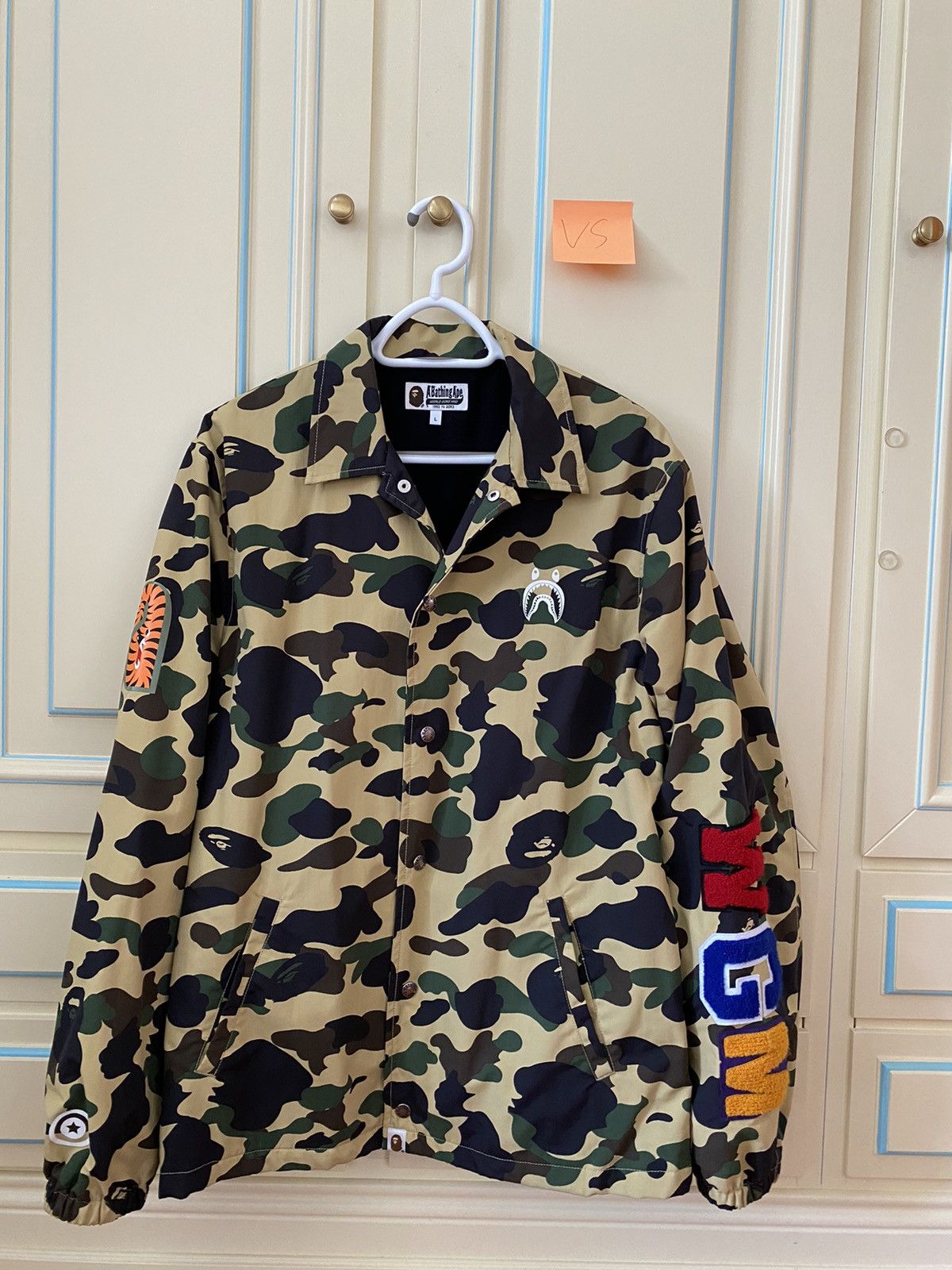 Bape BAPE Shark Coach Jacket 1st camo yellow Grailed