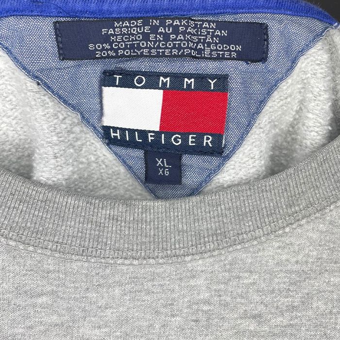 Vintage Tommy Hilfiger Grey Crewneck Small Logo Small Spell Out | Grailed
