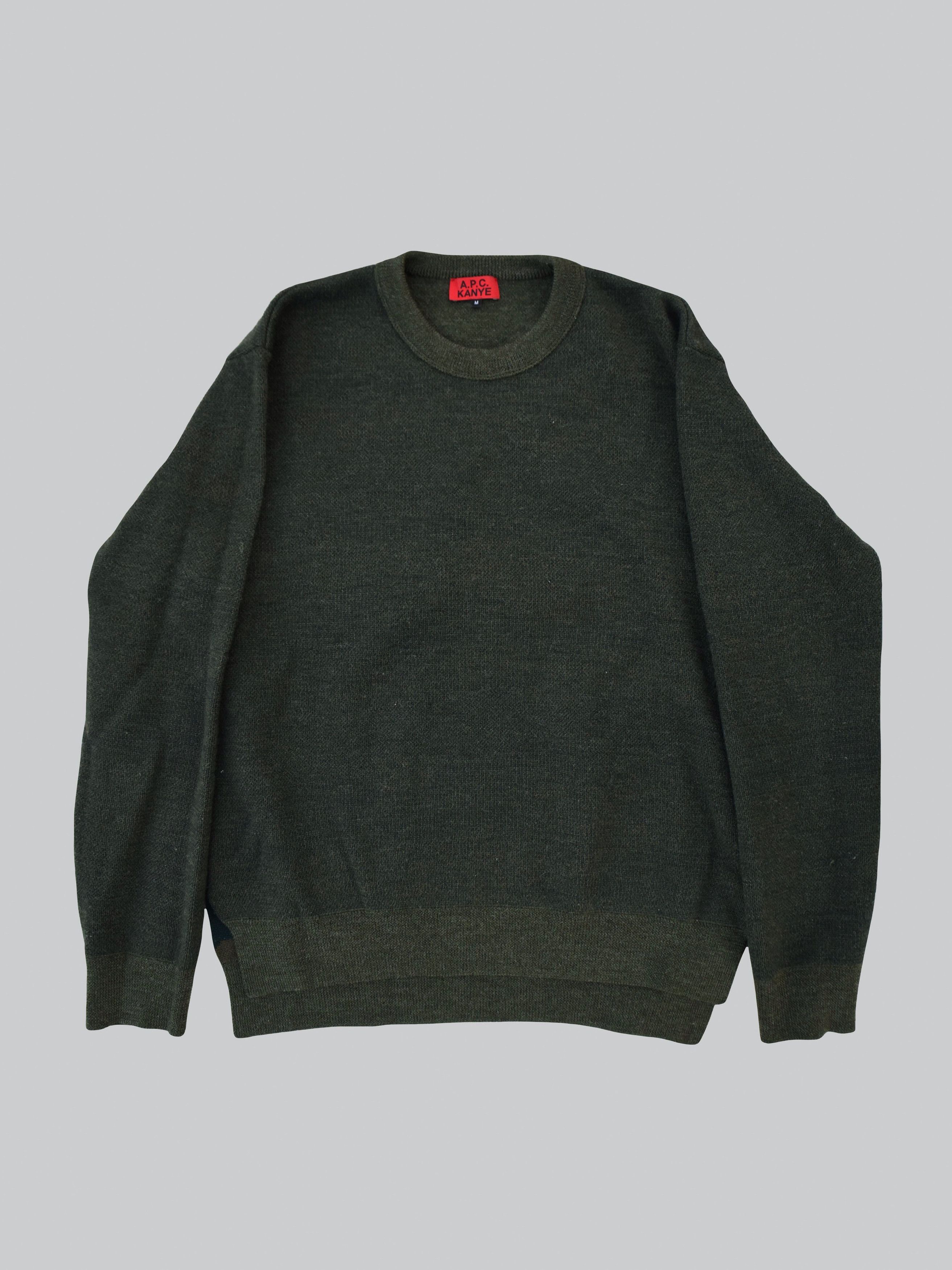 A.P.C x Kanye Forest Green Reversible Camo Wool Sweater