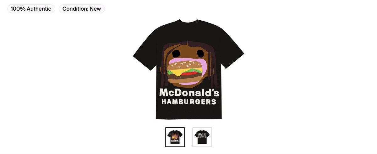 Offers Travis Scott Burger Mouth T-shirt Size XL