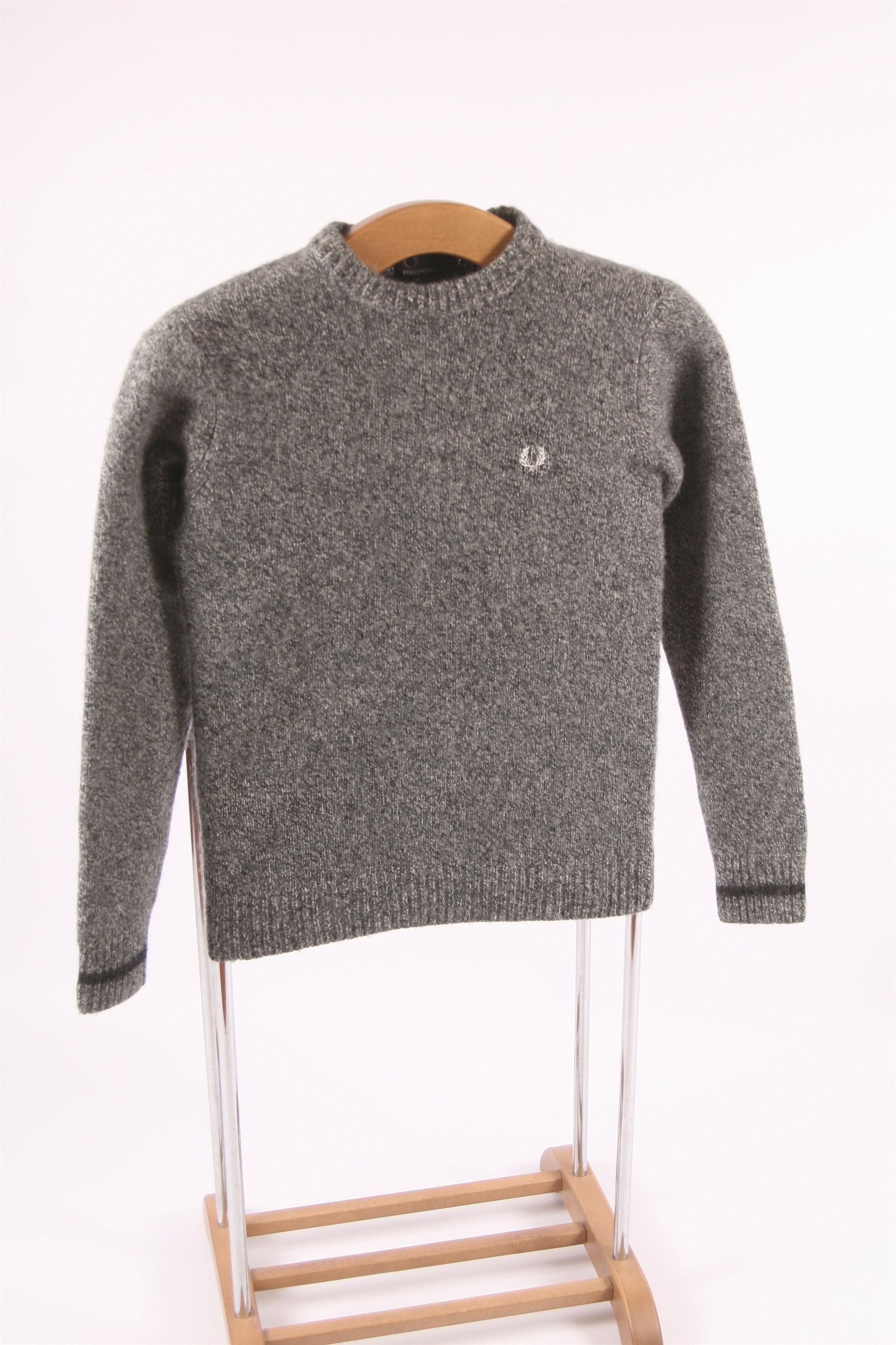 Fred Perry Fred Perry Casual Melange Grey Wool Knit Sweater Size US S / EU 44-46 / 1 - 9 Thumbnail