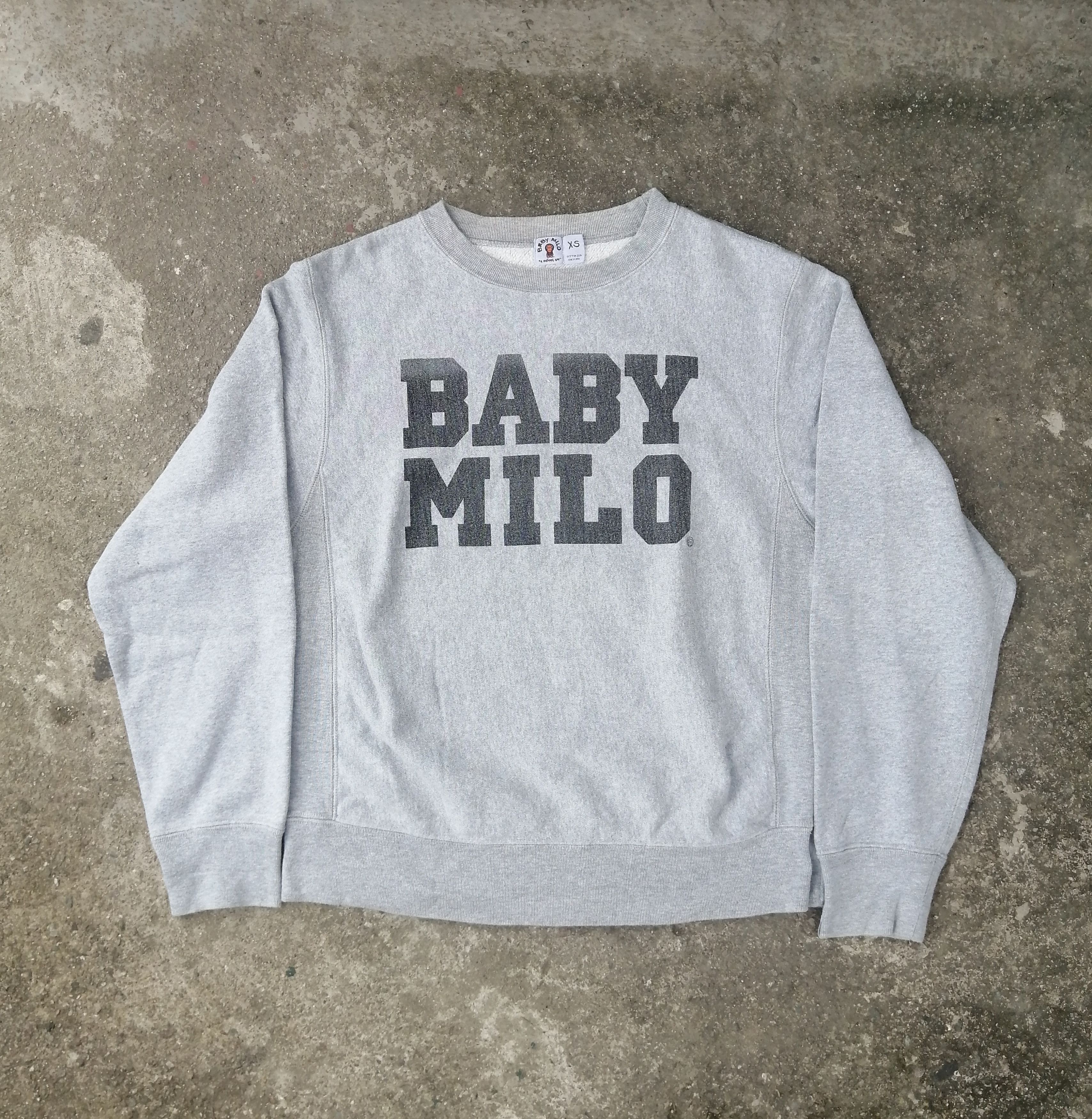 image of Bape Vintage Baby Milo Crewneck in Grey, Men's (Size XS)