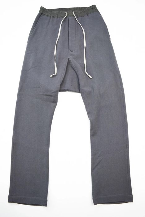 Rick Owens Rick Owens Wool Drawstring Long Pant Petrol 46 | Grailed