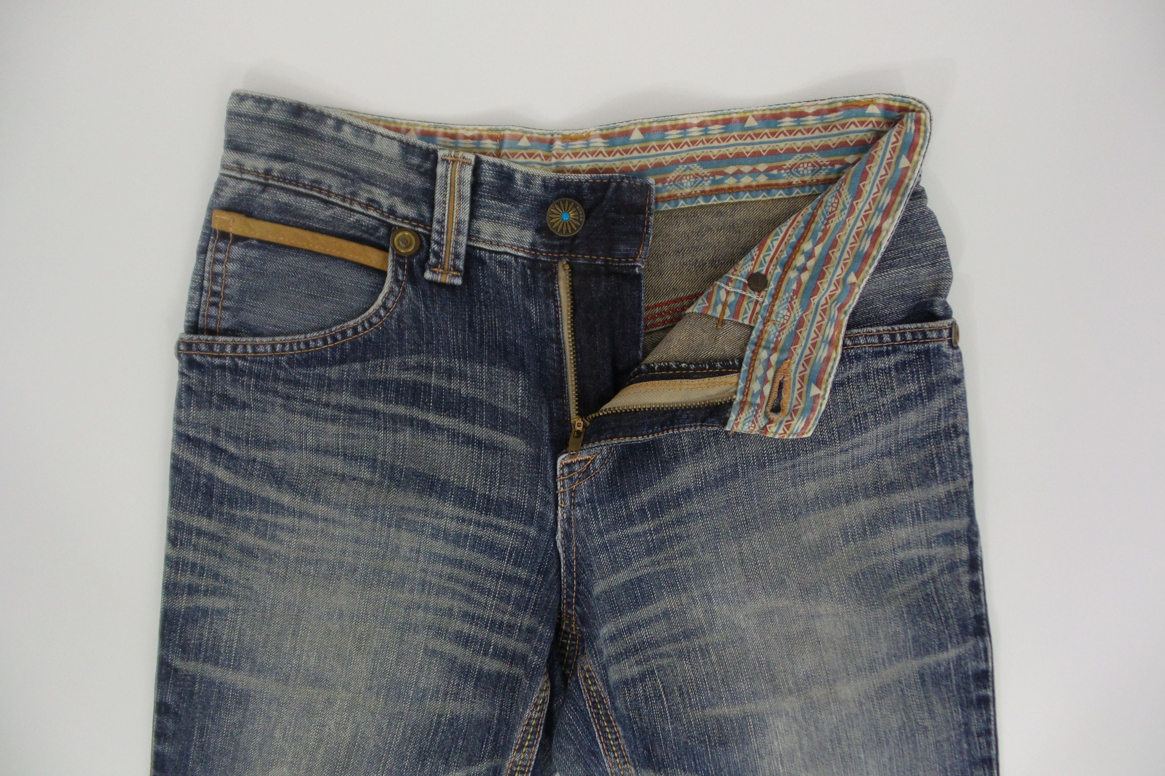 Edwin × Japanese Brand Edwin Aztec Stonewashed Blue Jeans W26xL31 Size US 26 / EU 42 - 2 Thumbnail