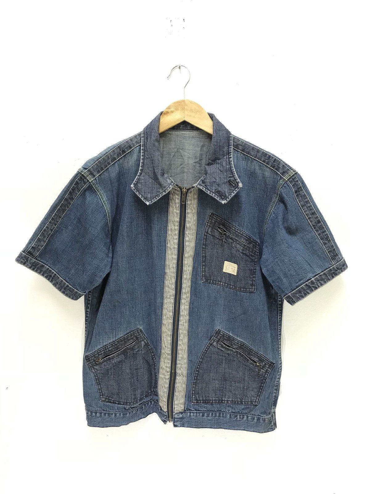 Japanese Brand Japan Brand Abahouse Denim Zipper Shirt Hickory Striped 6🟩9 Size US M / EU 48-50 / 2 - 1 Thumbnail