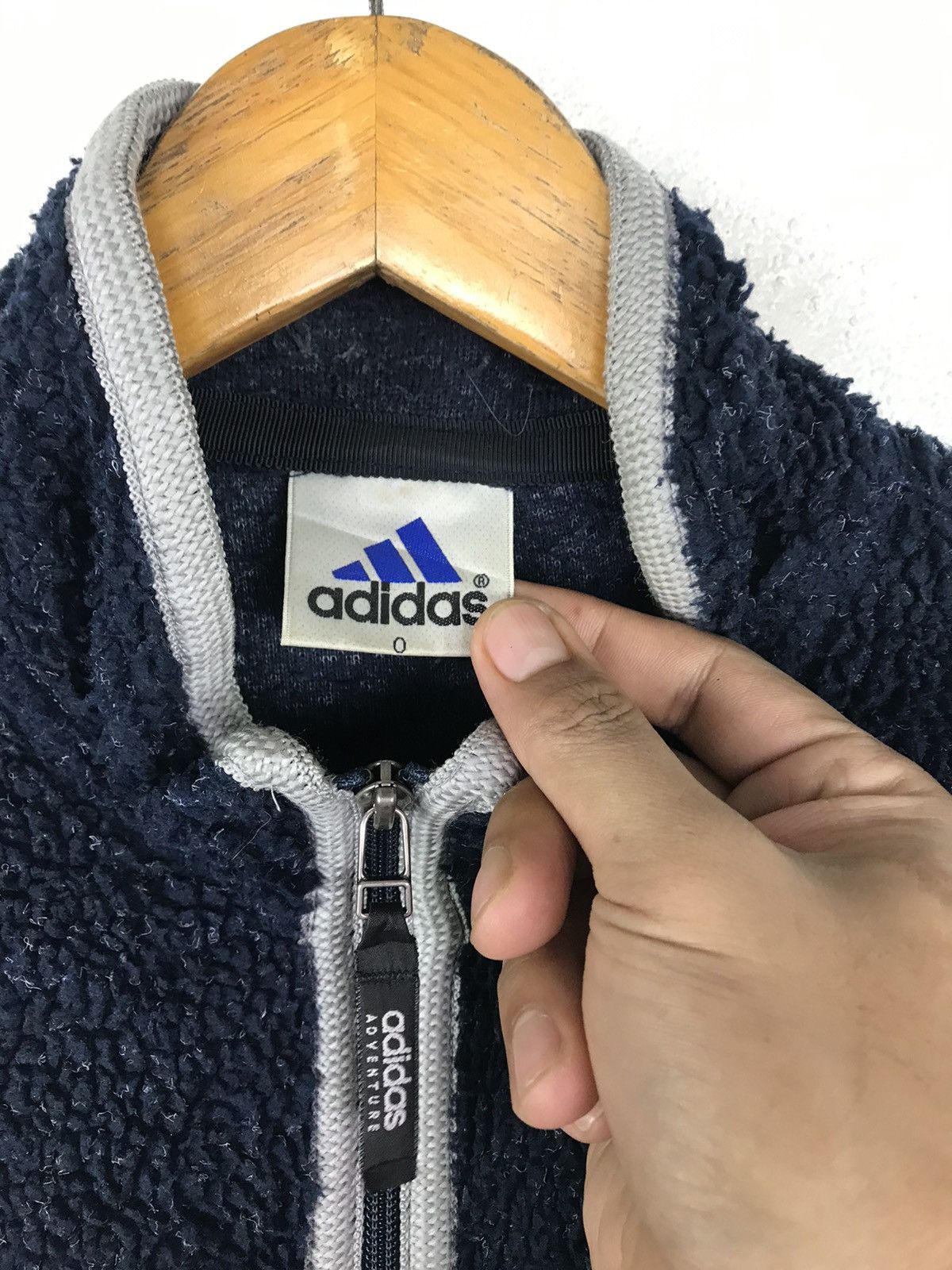Vintage VINTAGE 90s ADIDAS SHERLING FLEECE JACKET Size US L / EU 52-54 / 3 - 7 Thumbnail