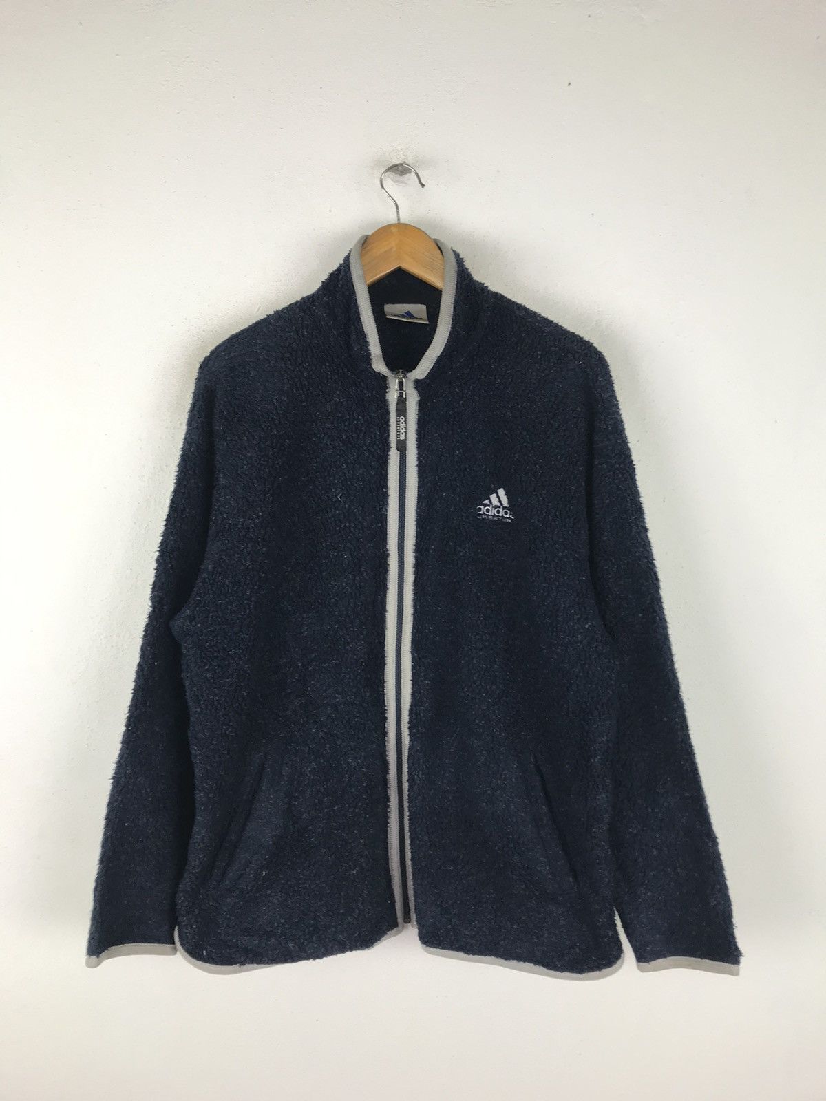 Vintage VINTAGE 90s ADIDAS SHERLING FLEECE JACKET Size US L / EU 52-54 / 3 - 1 Thumbnail