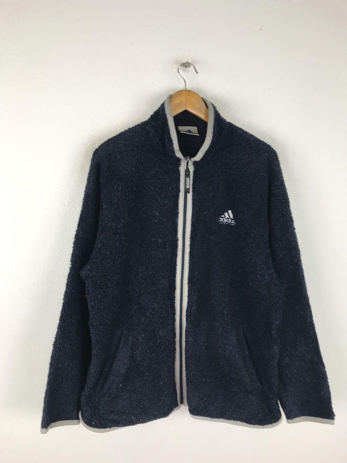 Vintage VINTAGE 90s ADIDAS SHERLING FLEECE JACKET Size US L / EU 52-54 / 3 - 3 Thumbnail