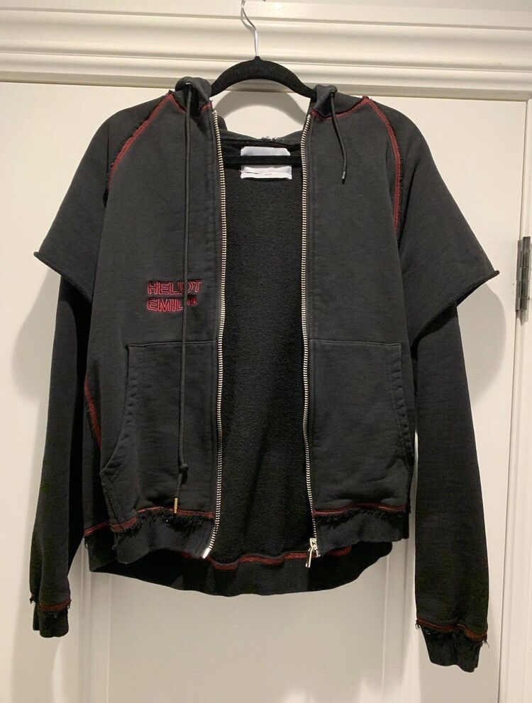 Heliot Emil Double Layered Zip-Up Hoodie