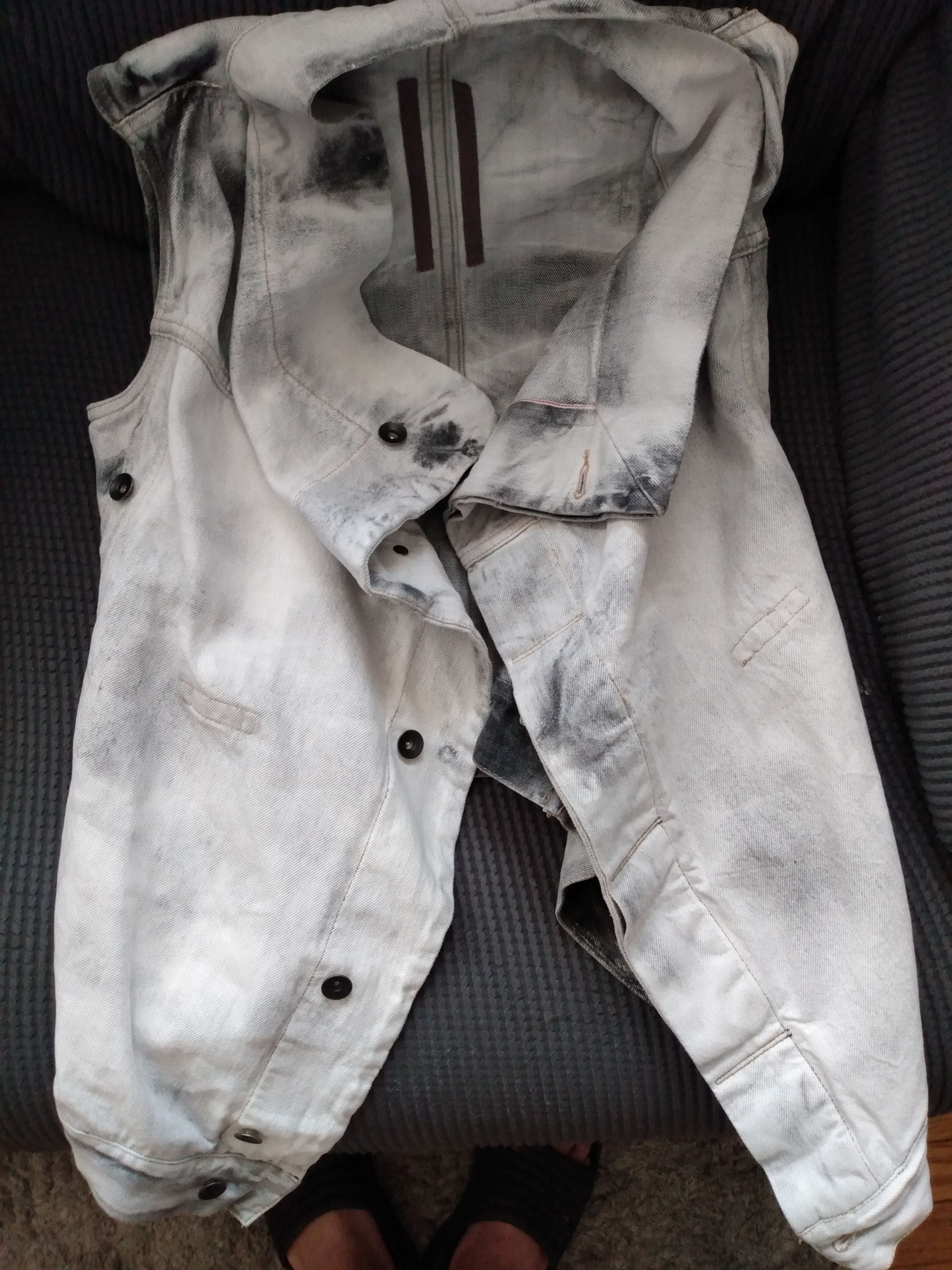 Rick Owens Drkshdw Rick Owens white denim vest Size US S / EU 44-46 / 1 - 1 Thumbnail