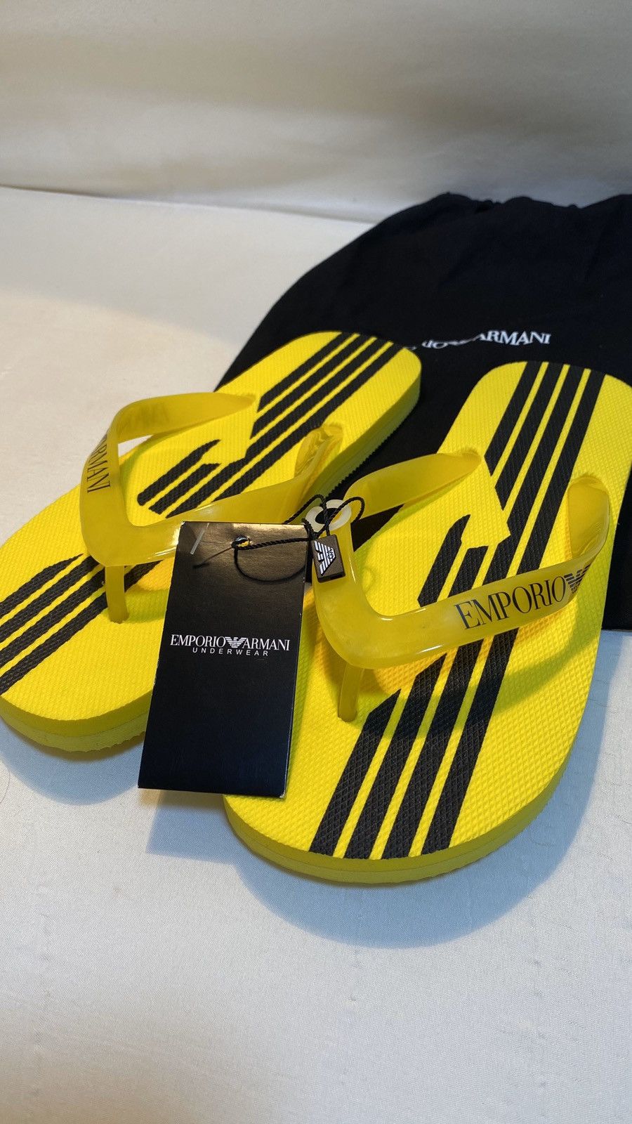 Emporio Armani Emporio Armani Yellow Flip flop 7us Size US 7 / EU 40 - 1 Thumbnail