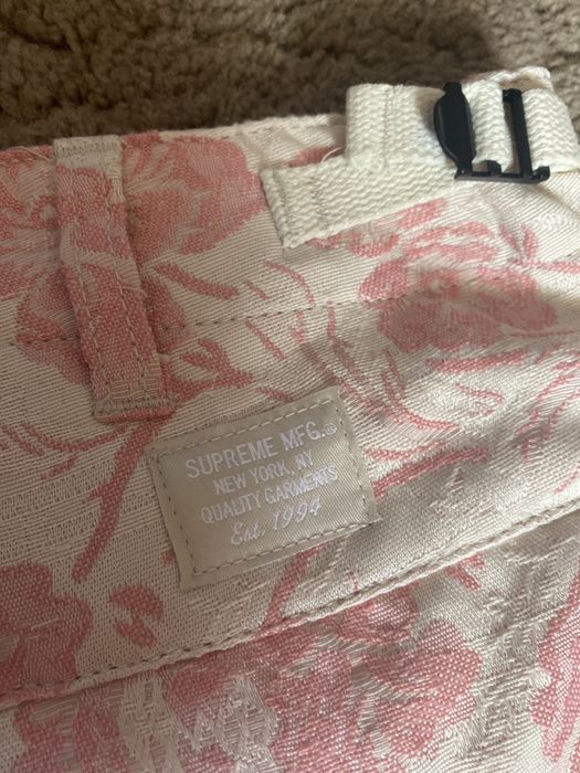 Supreme Supreme Floral tapestry cargo pant cream/pink | Grailed