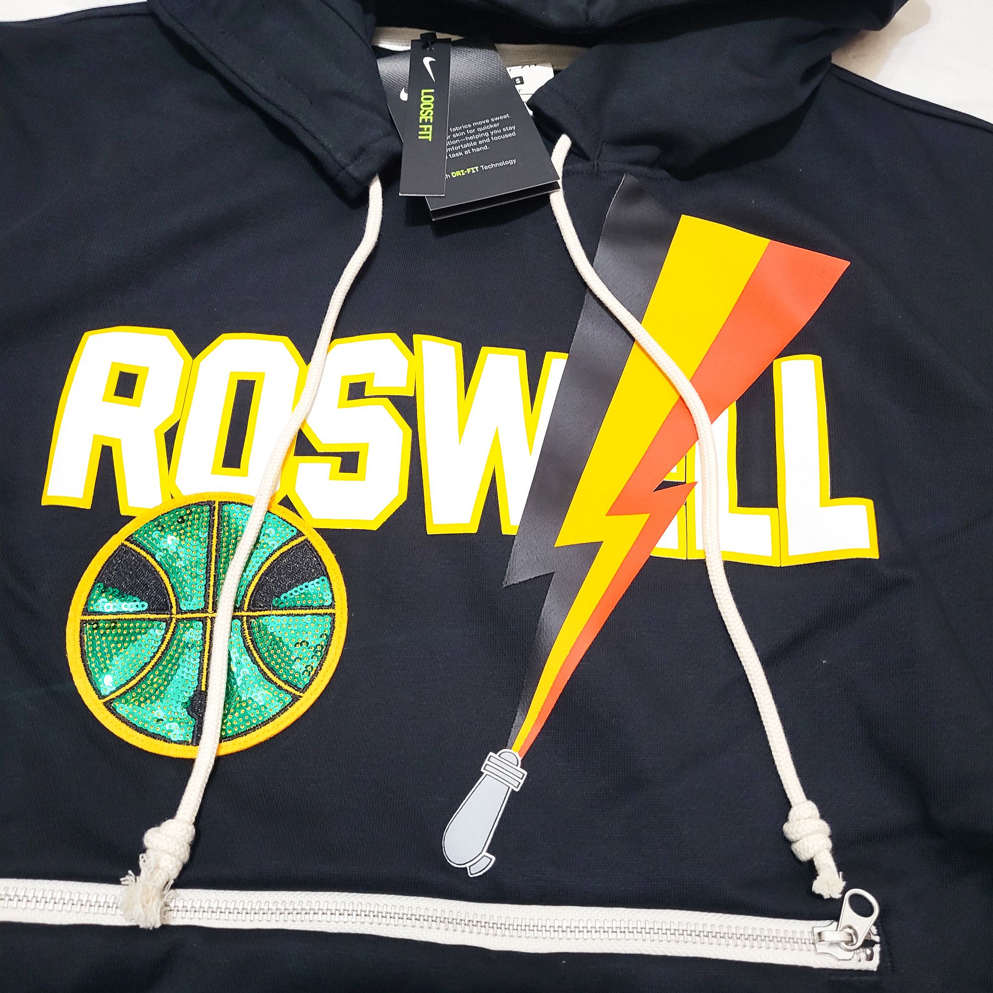 Nike Roswell Rayguns Hoodie Sweatshirt Black CV1933-010 Medium Size US M / EU 48-50 / 2 - 2 Thumbnail