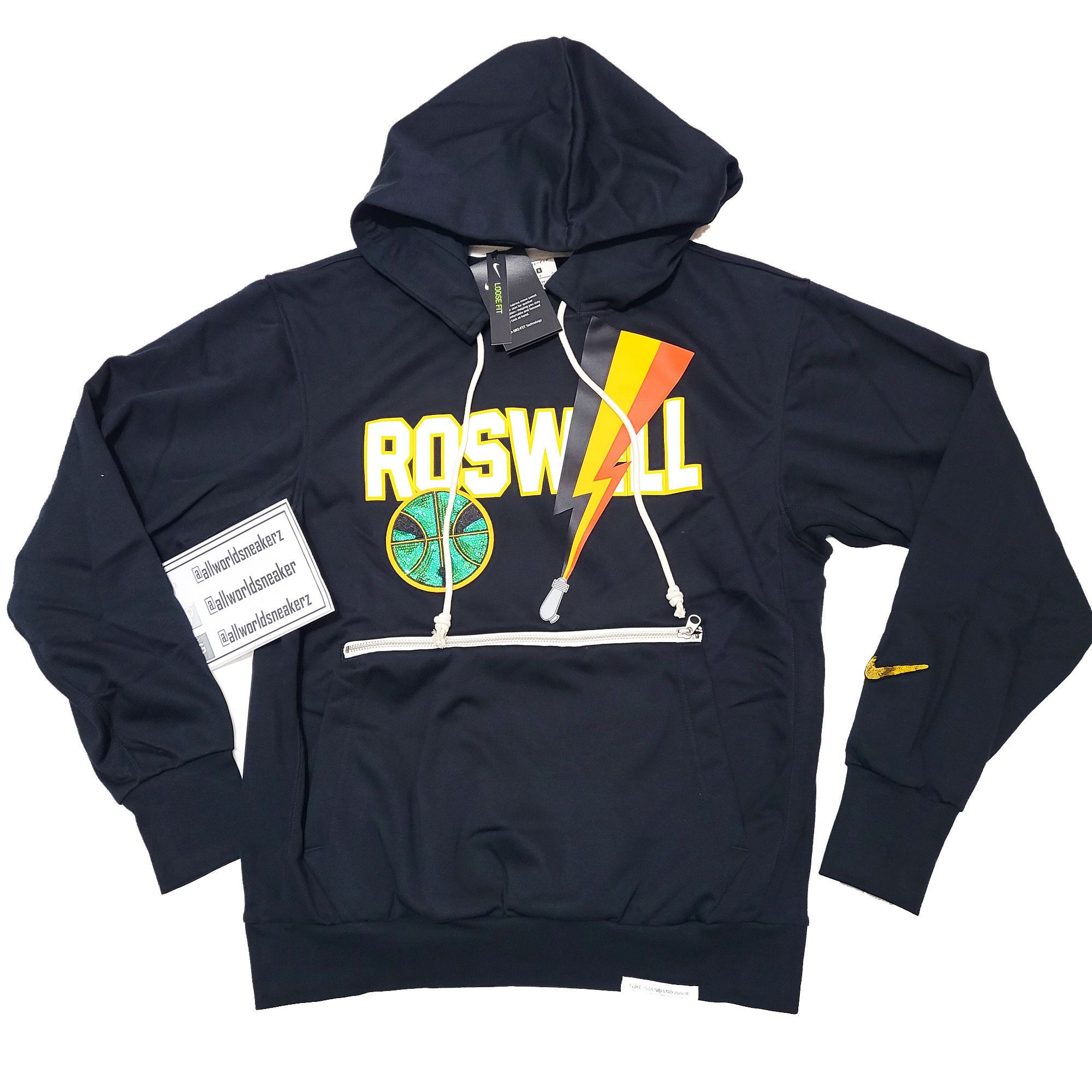 Nike Roswell Rayguns Hoodie Sweatshirt Black CV1933-010 Medium Size US M / EU 48-50 / 2 - 1 Thumbnail