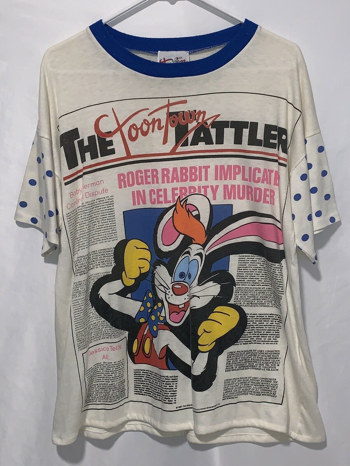 Disney Disney Roger Rabbit 1987 Toon Wear All Over Print T-shirt 