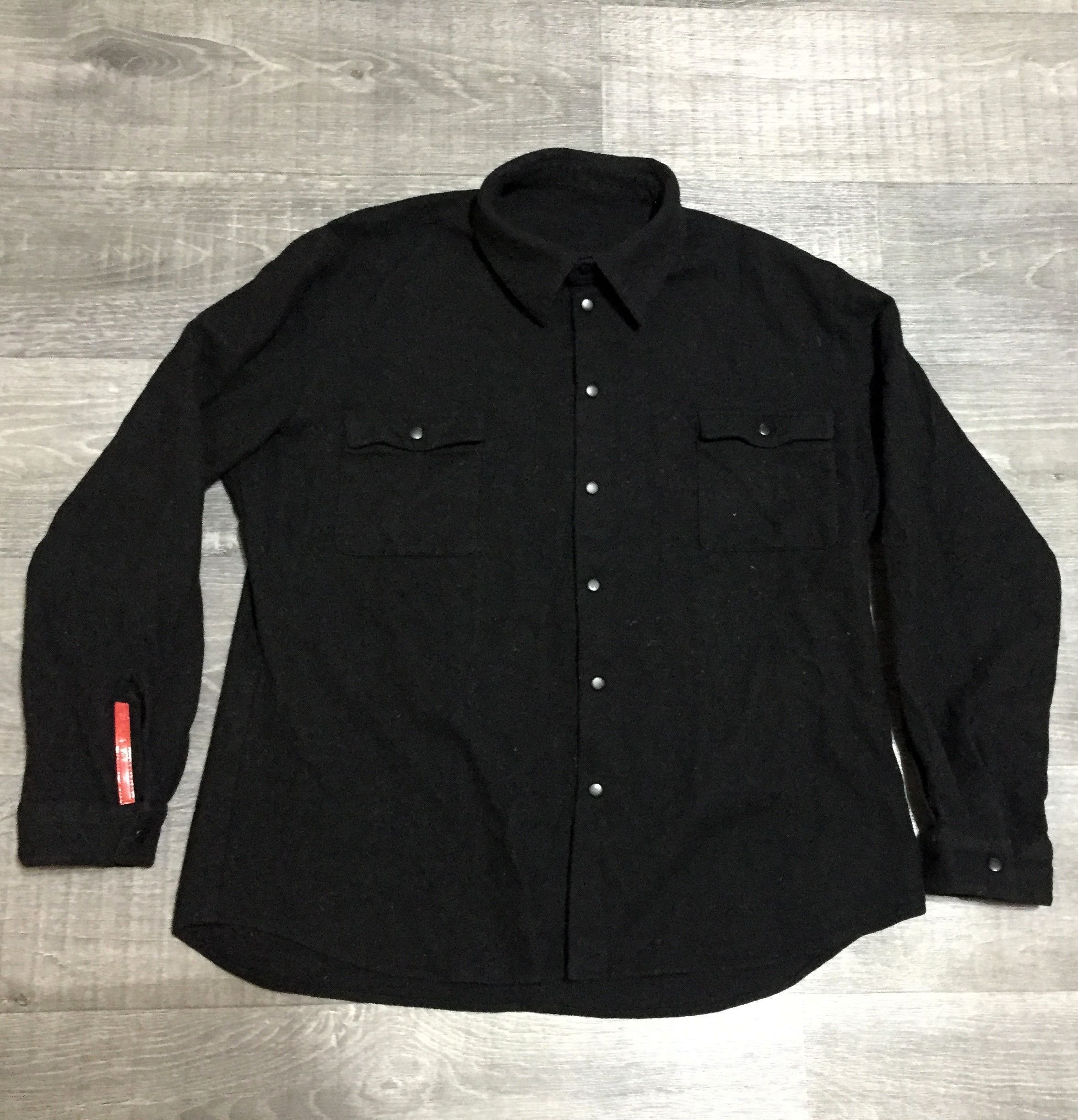 Prada Rare Vintage Prada Linea Rossa Red Tab Black Wool Overshirt Size US XS / EU 42 / 0 - 2 Thumbnail