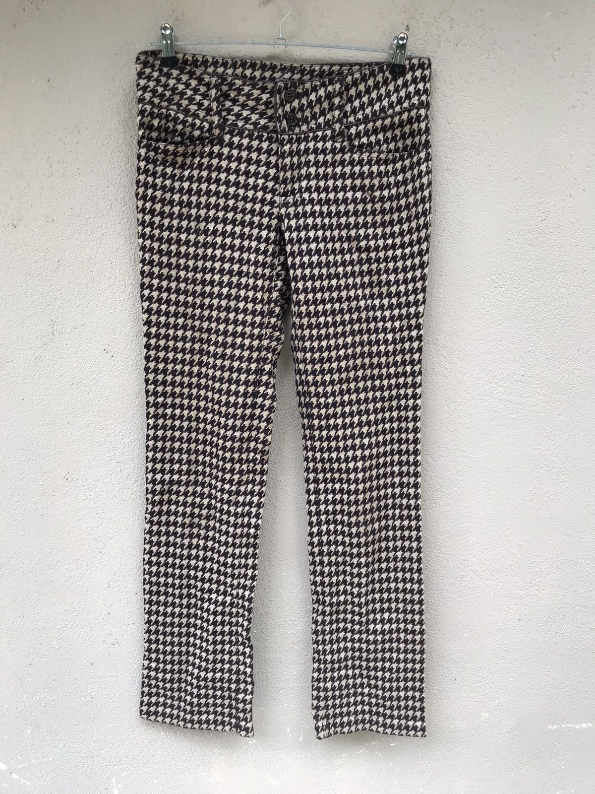 Double standard skinny wool pants