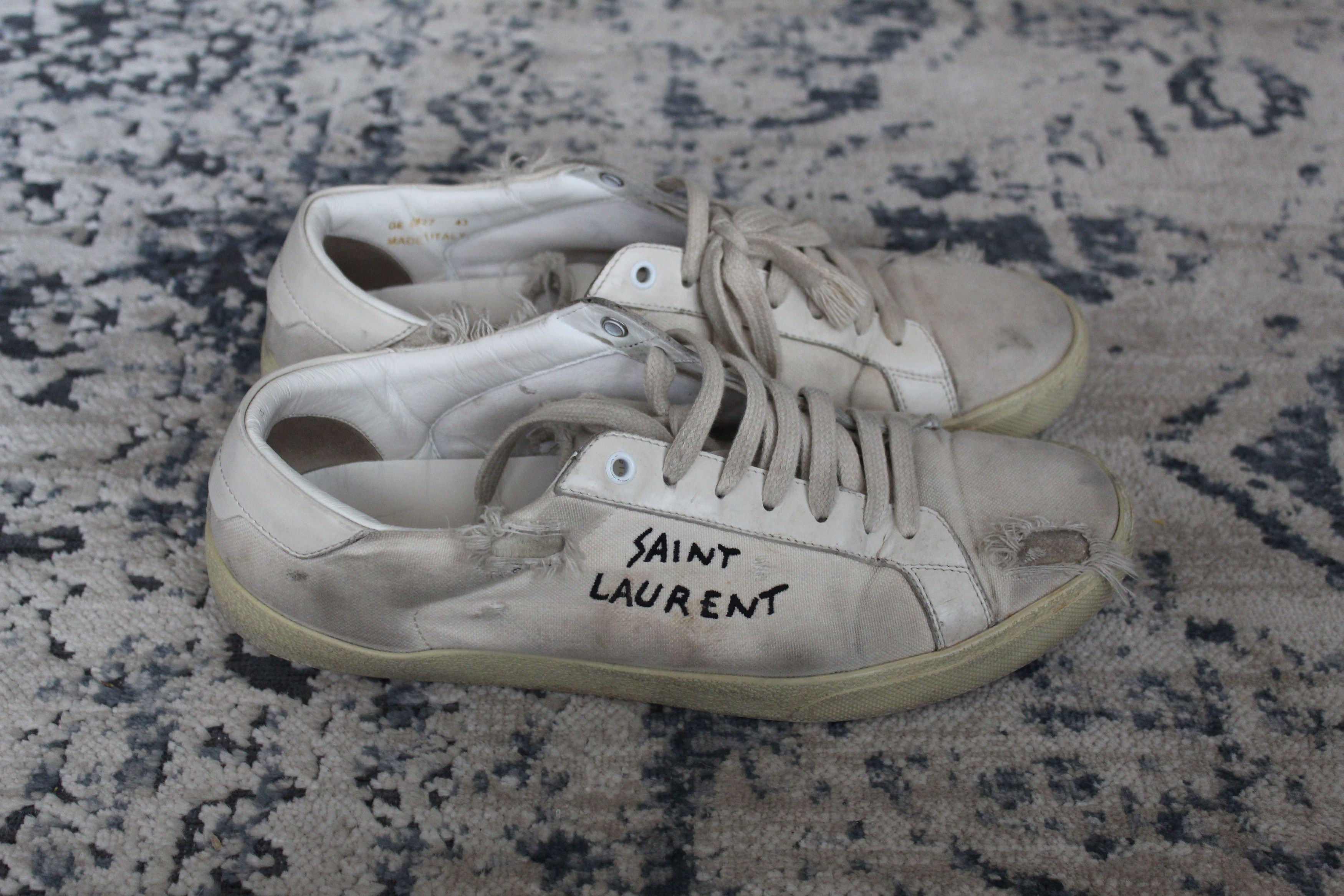 Saint laurent hot sale sneakers distressed