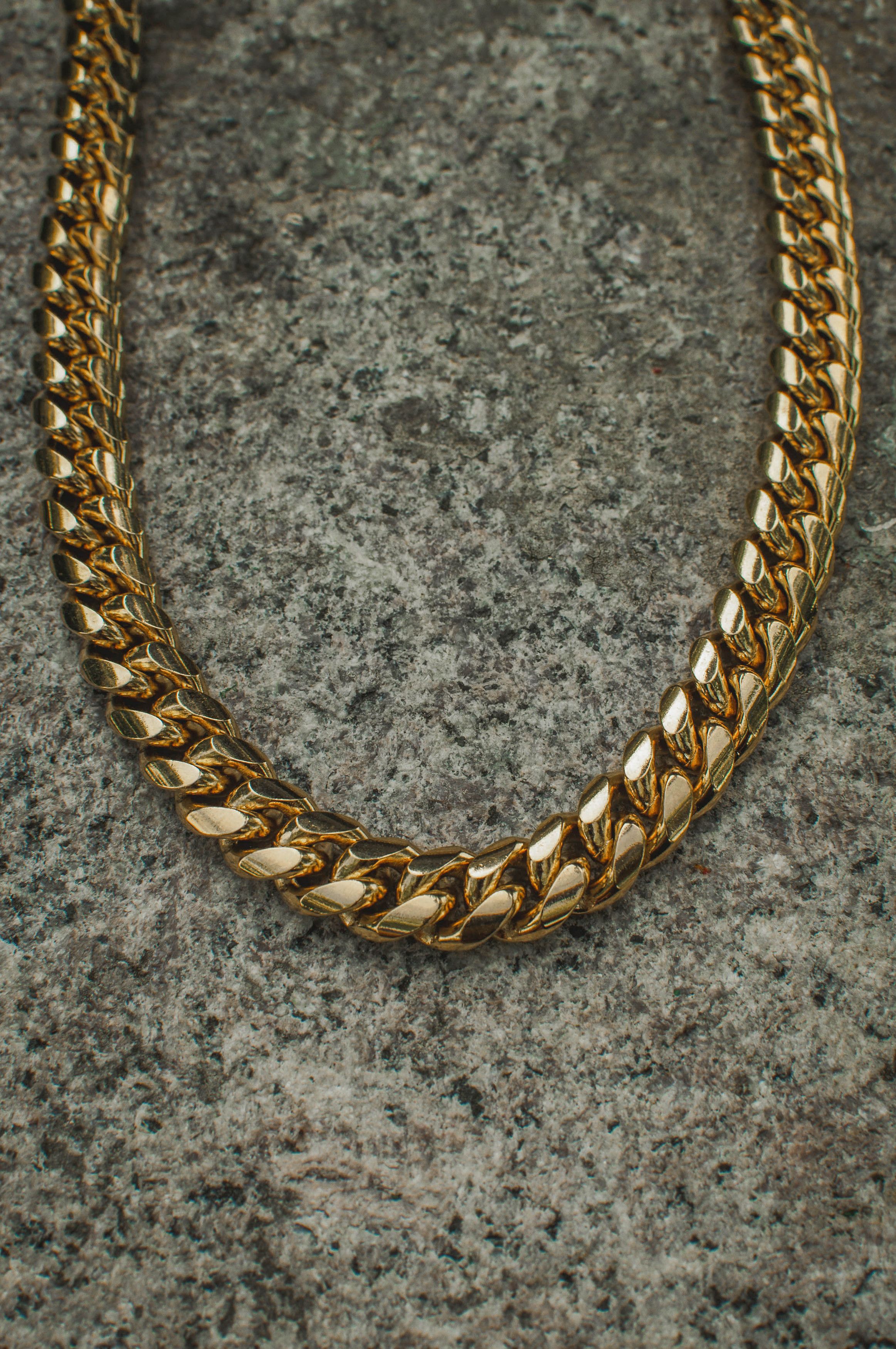 Other 14k Gold 8mm Miami Cuban Link Chain Necklace 18" Choker Size ONE SIZE - 2 Thumbnail