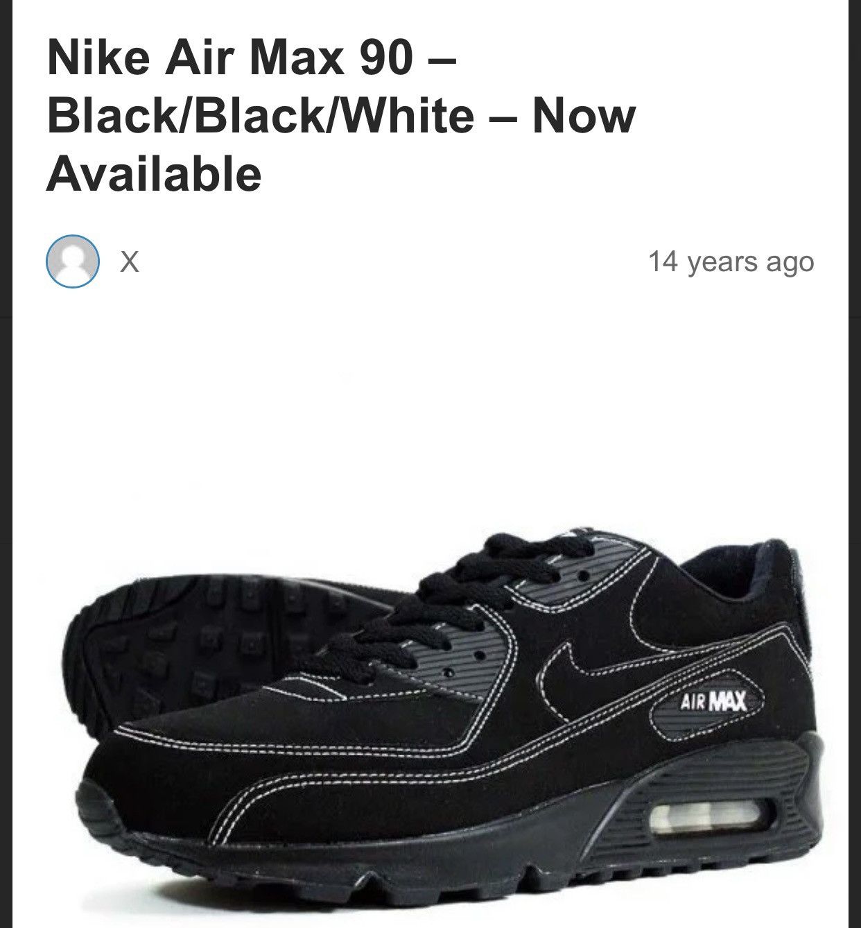 Nike air max 90 black white stitching sale