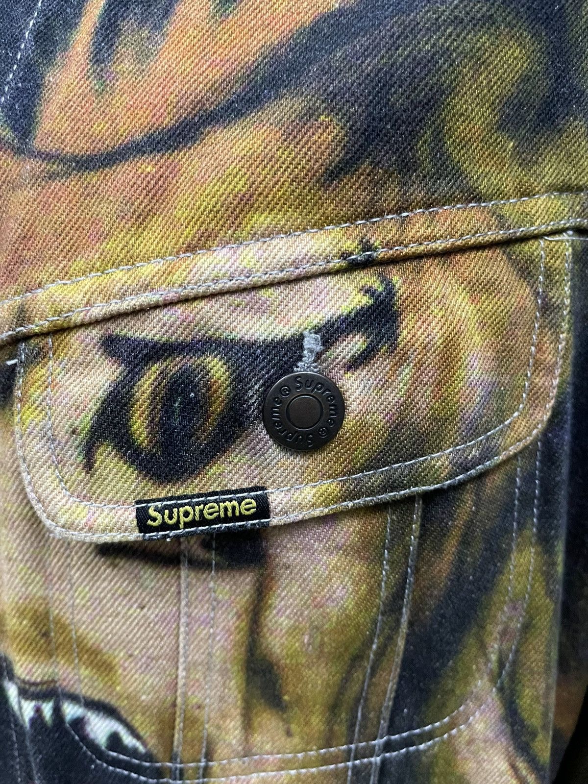 Supreme FW18 Supreme Lion’s Den Denim Trucker Jacket Multicolour Size US M / EU 48-50 / 2 - 3 Thumbnail