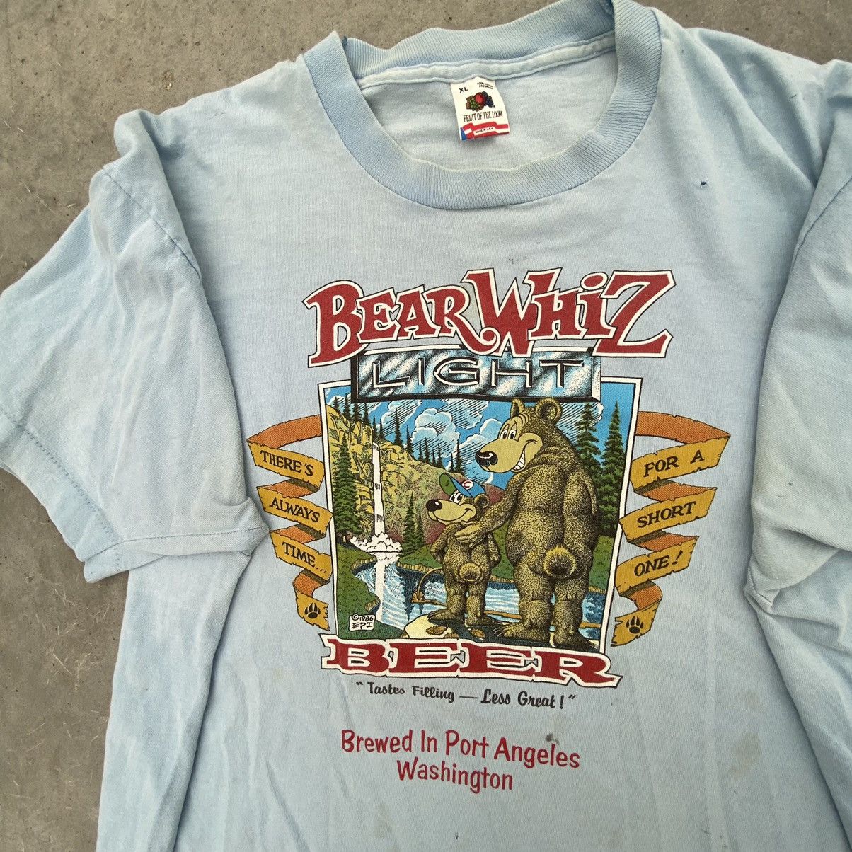 00'S Gildan Bear Whiz BEER Advertising T-shirt Men's L /eaa451875