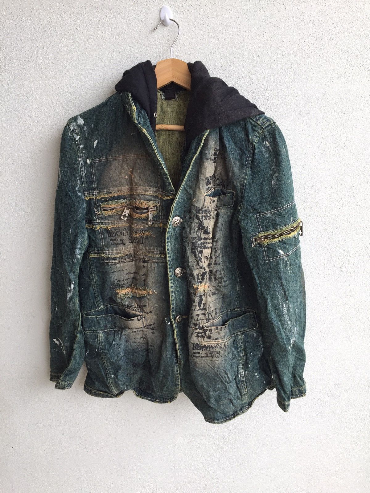 Bernings-sho Japanese brand denim jacket/Punk style jacket