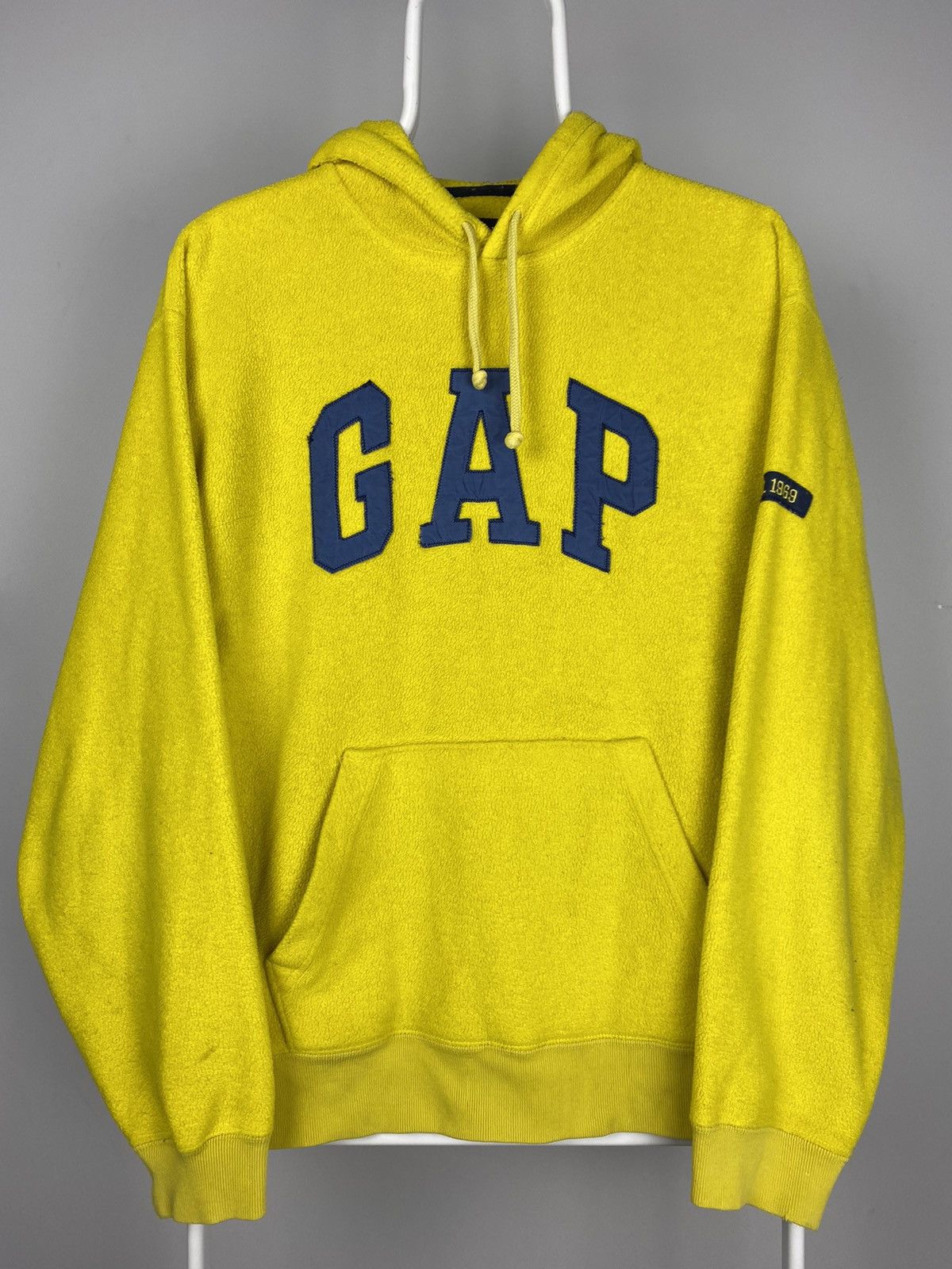 Gap × Vintage Gap vintage big logo spell out blue yellow fleece hoodie Size US S / EU 44-46 / 1 - 1 Thumbnail