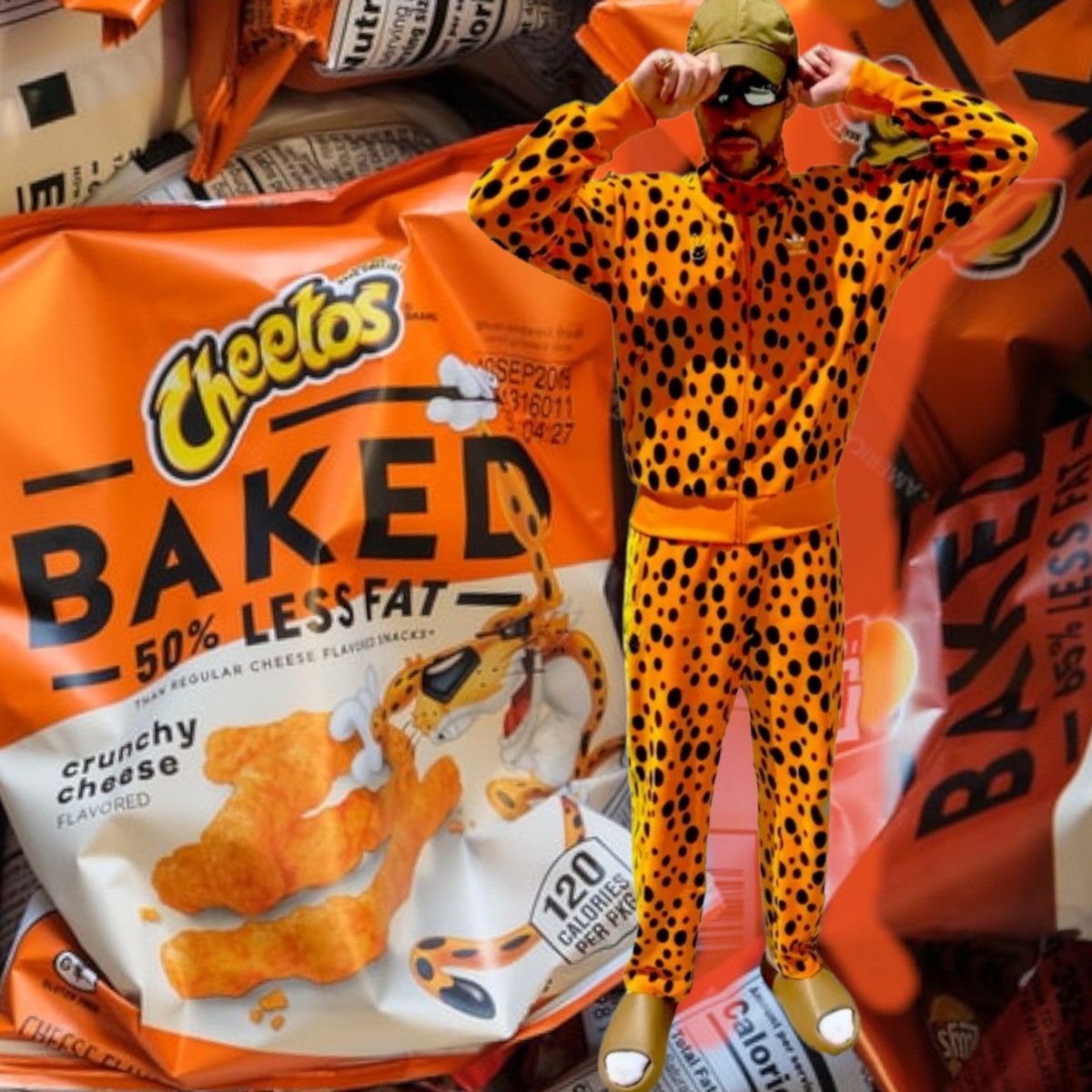 Bad bunny tracksuit cheetos jacket fashion pants