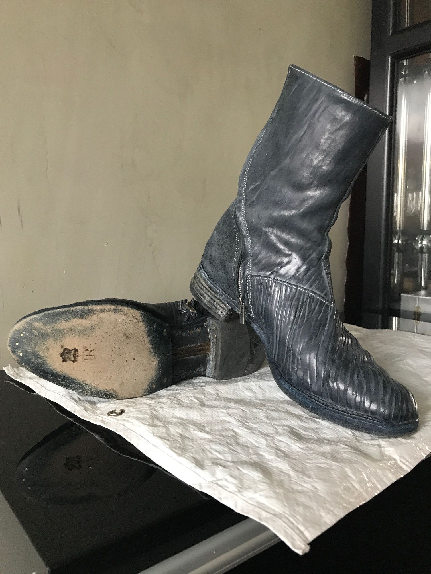 Carol Christian Poell CCP tornado boots grey-blue size 7 (41