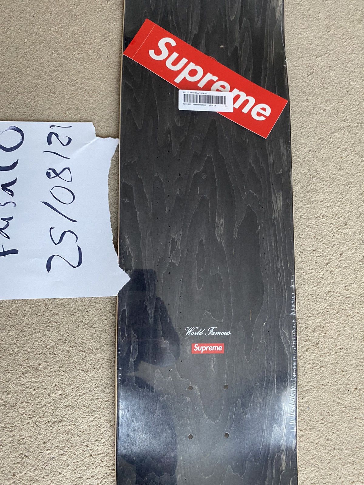 Supreme Celtic Knot Baby Blue Skate Deck 8.25 x 32 Size ONE SIZE - 2 Thumbnail
