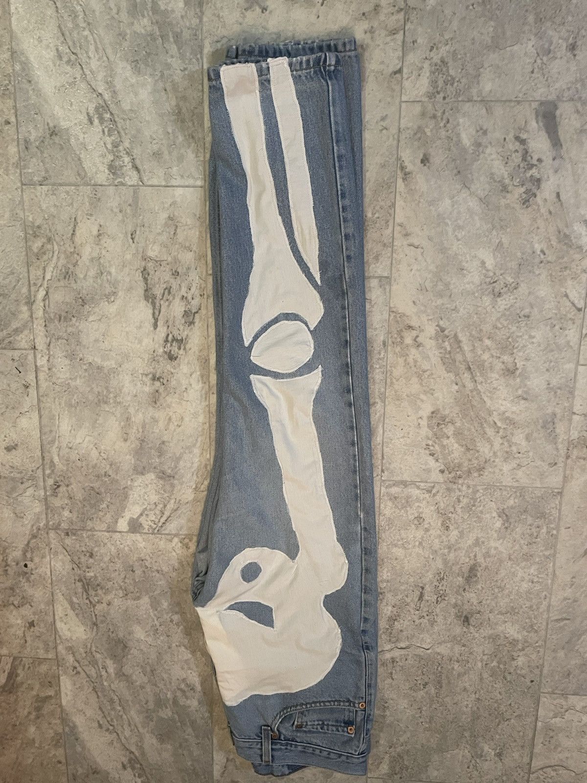 Other LIGHTWASH SKELETON JEANS ☠️ Size US 32 / EU 48 - 2 Thumbnail