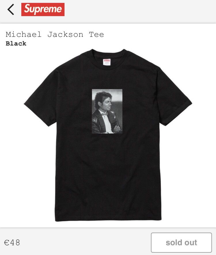 Michael jackson outlet tee supreme