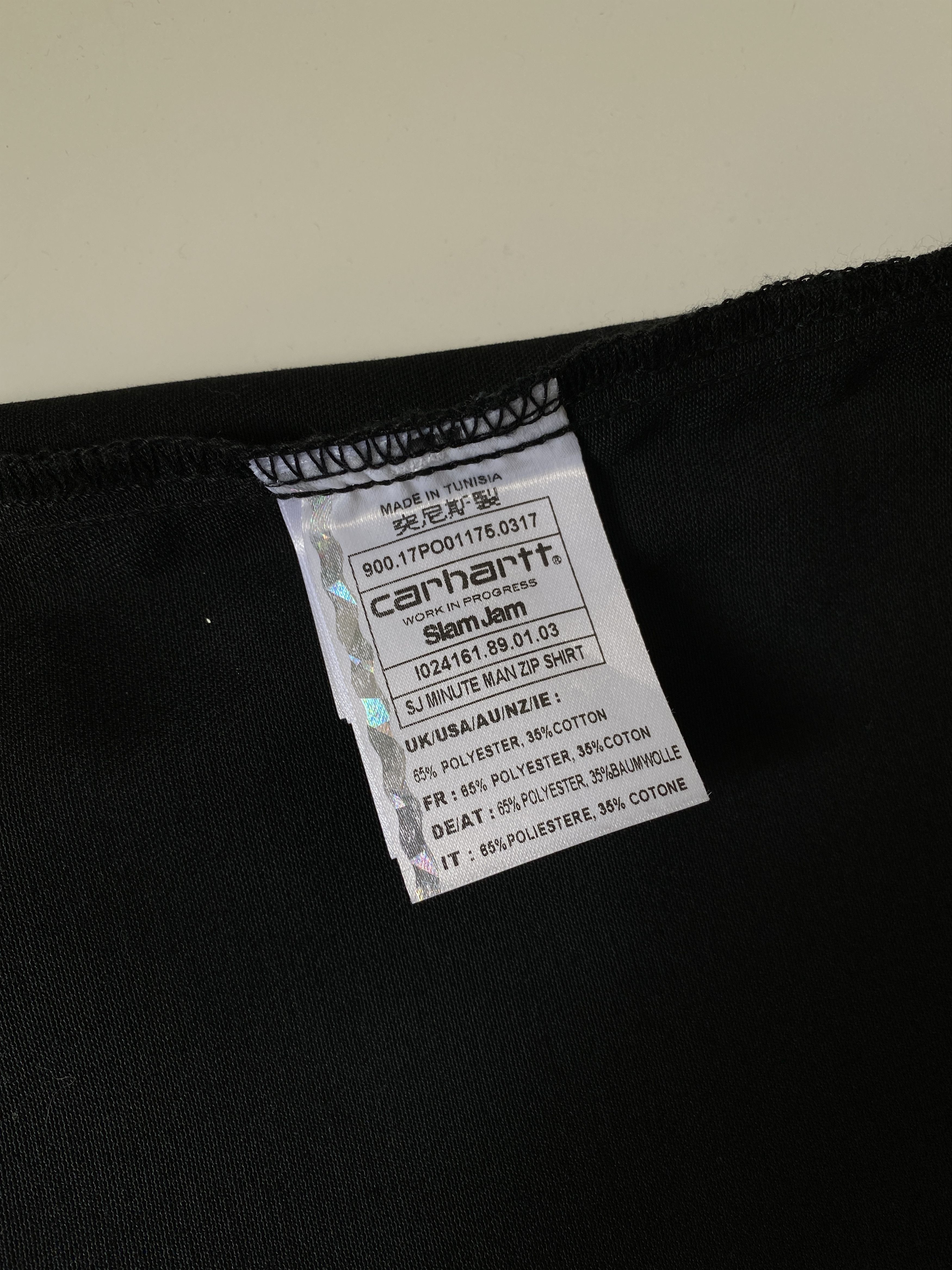 Carhartt Wip × Slam Jam Carhartt Wip x Slam Jam Black Minute Man Zip Shirt Size US L / EU 52-54 / 3 - 7 Thumbnail