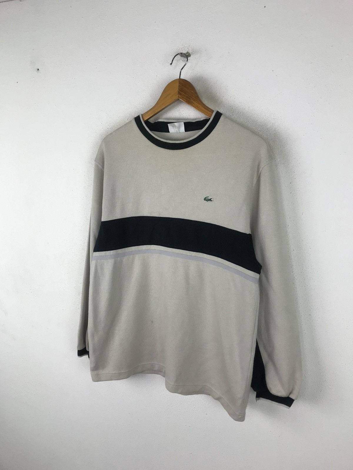 Lacoste × Vintage Vintage Lacoste Sport Japan-Made Sweatshirt – Beige & Black Size US L / EU 52-54 / 3 - 5 Thumbnail