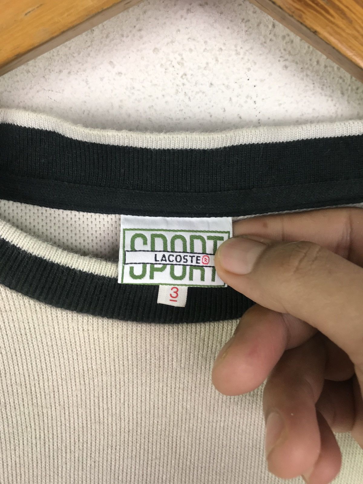 Lacoste × Vintage Vintage Lacoste Sport Japan-Made Sweatshirt – Beige & Black Size US L / EU 52-54 / 3 - 8 Thumbnail