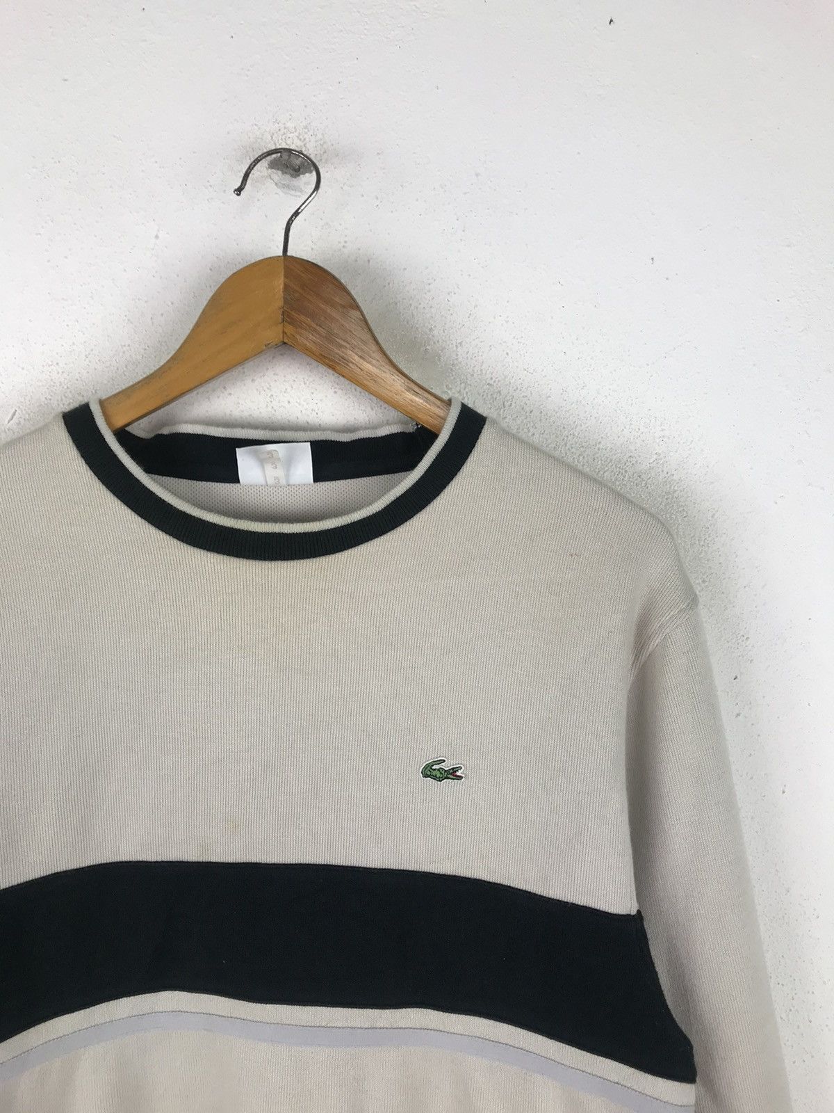 Lacoste × Vintage Vintage Lacoste Sport Japan-Made Sweatshirt – Beige & Black Size US L / EU 52-54 / 3 - 6 Thumbnail